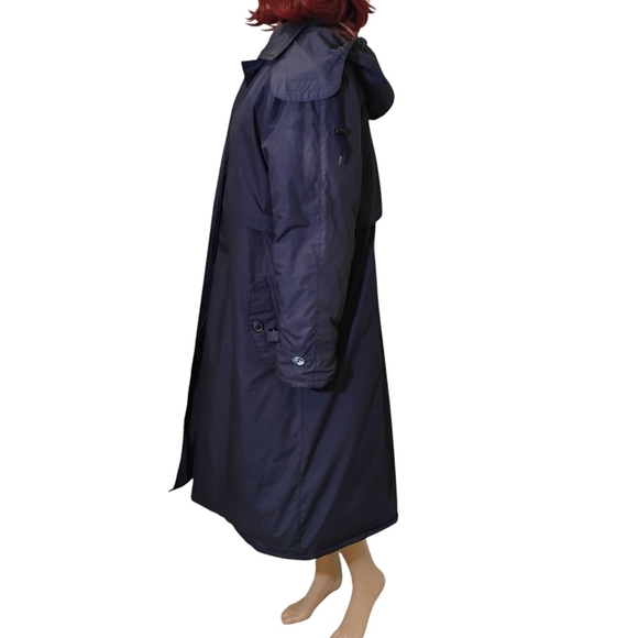 Gander Mountain Women's Dark Blue Down And Flannel Trench Coat Size Medium - Picture 4 of 11